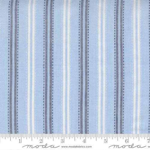 Summer Solstice Ticking Stripe Waterfalll Blue - 12224 21 - Moda Fabrics - Nebraska Quilt Company - F260873