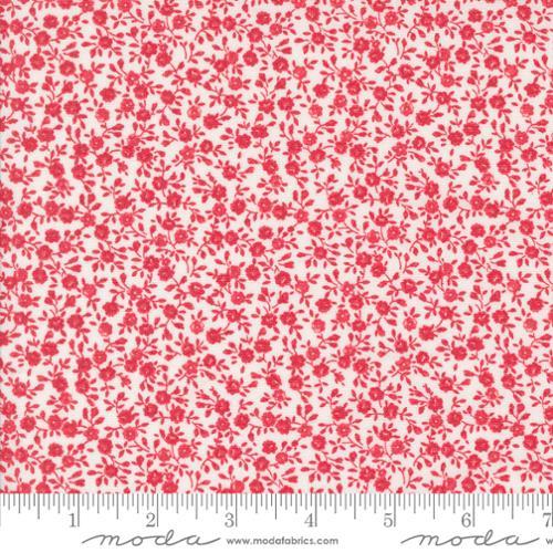 Summertime Bloom Small Floral Cream Red - 55321 32 - Moda Fabrics - Nebraska Quilt Company - Summertime Bloom Small Floral Cream Red - 55321 32 - Moda Fabrics