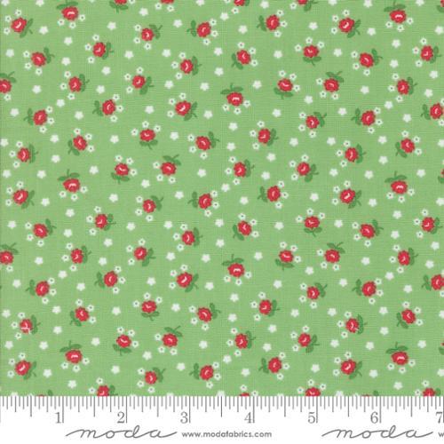 Summertime Fairground Small Floral Green - 55328 17 - Moda Fabrics - Nebraska Quilt Company - Summertime Fairground Small Floral Green - 55328 17 - Moda Fabrics