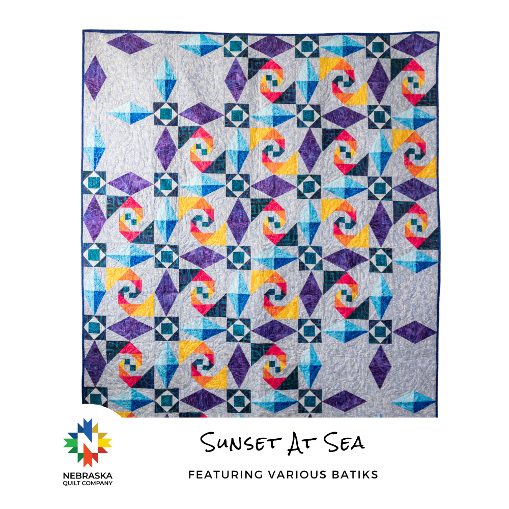 Sunset at Sea Quilt Kit Featuring Various Batiks - Nebraska Quilt Company - K2402567