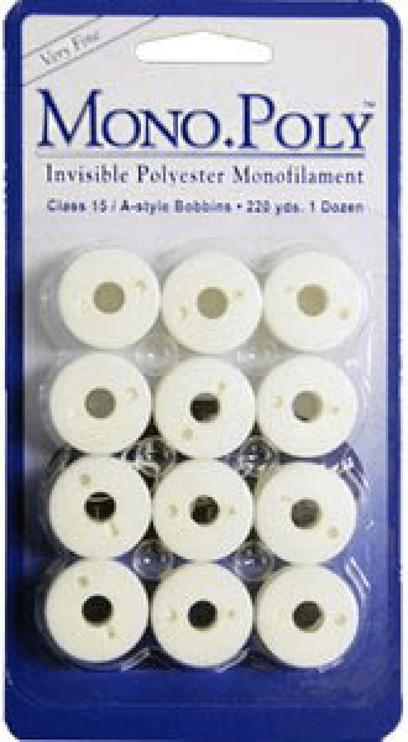 Superior Threads MonoPoly Clear Prewound Bobbins - Nebraska Quilt Company - NT119-CL15-CL