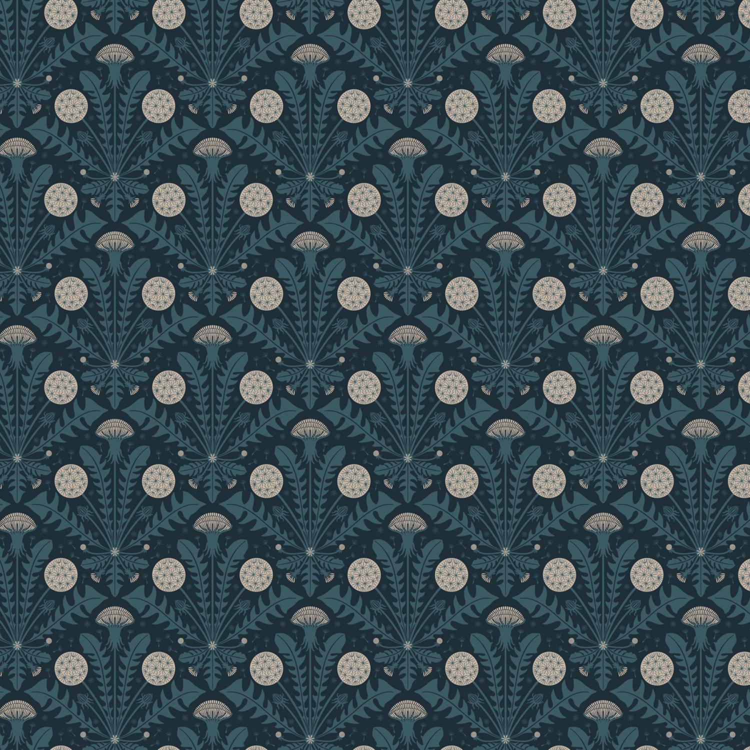Tender Dandelion Denim Blue - 91212 - 49 - FIGO Fabrics - Nebraska Quilt Company - Tender Dandelion Denim Blue - 91212 - 49 - FIGO Fabrics