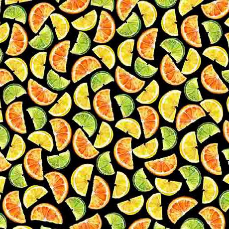 That's The Spirit Citrus Slices Black - 31006 - J - QT Fabrics - Nebraska Quilt Company - That's The Spirit Citrus Slices Black - 31006 - J - QT Fabrics