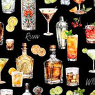 That's The Spirit Liquor Bottles & Cocktails Black - 31003 - J - QT Fabrics - Nebraska Quilt Company - F2403082
