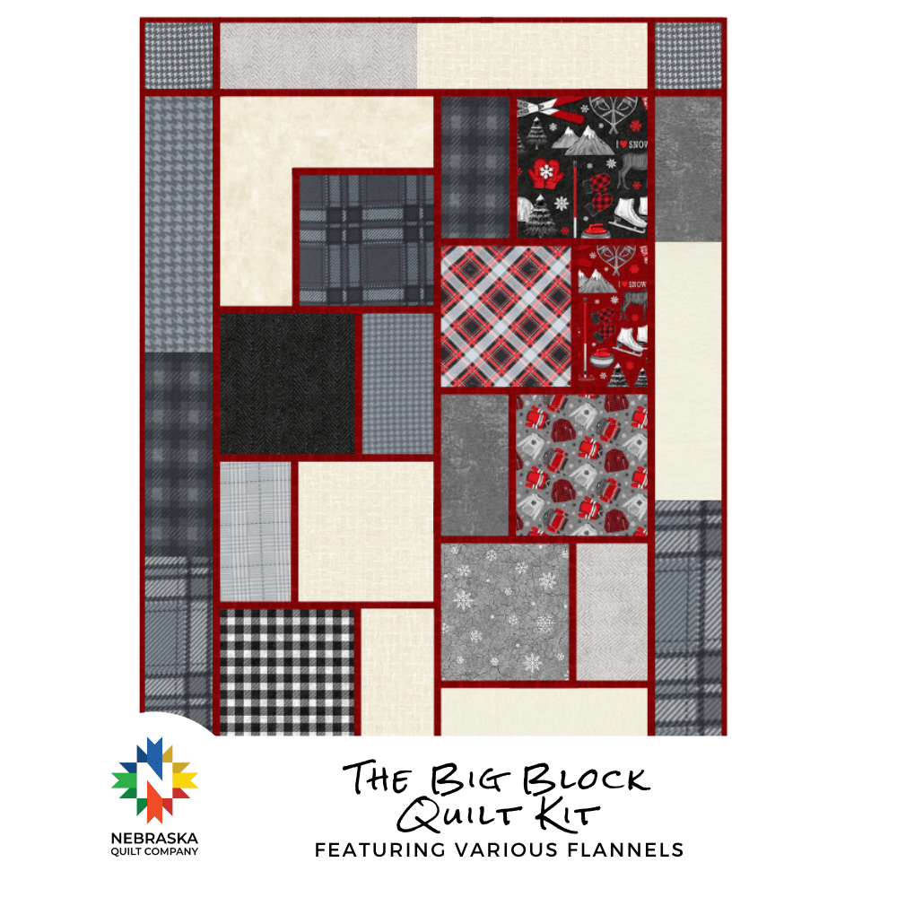 The Big Block Quilt Kit Featuring Various Flannels - Nebraska Quilt Company - The Big Block Quilt Kit Featuring Various Flannels