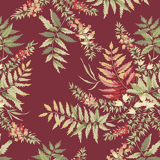 The Seamstress Fern Cranberry - 1 Yard Cut - Verified! - Nebraska Quilt Company - PC84136