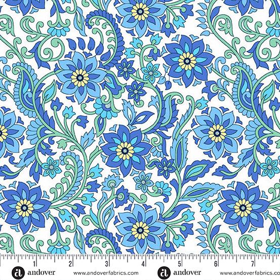Thousand Steps Ivory Anenome White - A - 1275 - LB - Andover Fabrics - Nebraska Quilt Company - F2401944