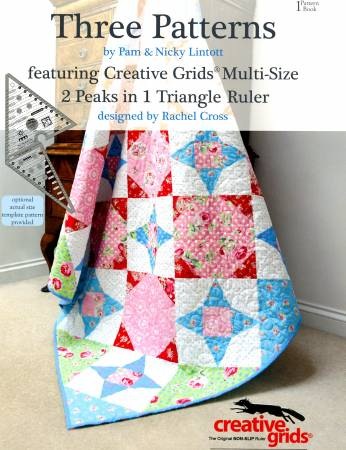 Three Patterns Book 1 - 2 Peaks in 1 Triangle Ruler - Softcover - Nebraska Quilt Company - PUB08644