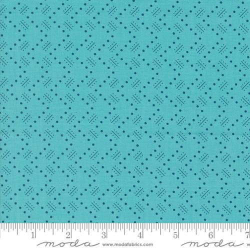 Time And Again Zigzag Blenders Dot Geometry Aqua Blue - 23367 12 - Moda Fabrics - Nebraska Quilt Company - F2400351