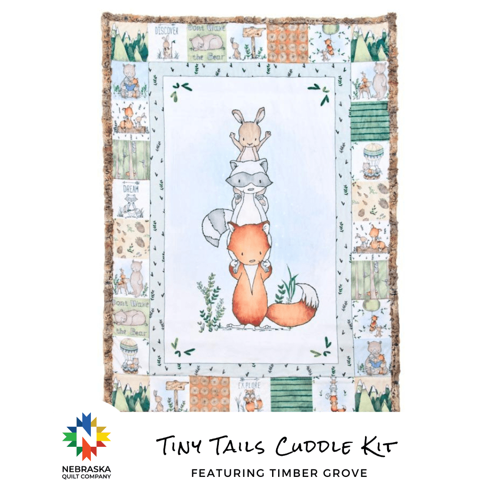 Tiny Tails Cuddle Kit Timber Grove - Nebraska Quilt Company - Tiny Tails Cuddle Kit Timber Grove