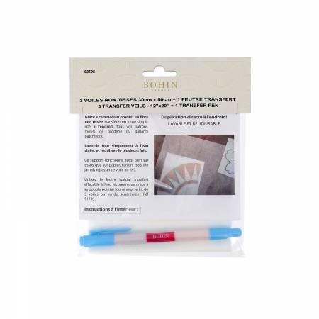 Transfer Veil Mesh 12" x 20" With Water Soluble Transfer Pen - Nebraska Quilt Company - N12506