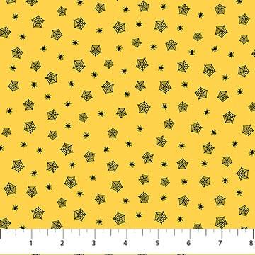 Trick Or Treat Spiders Yellow - 10479 - 54 - Patrick Lose Fabrics - Nebraska Quilt Company - F07721