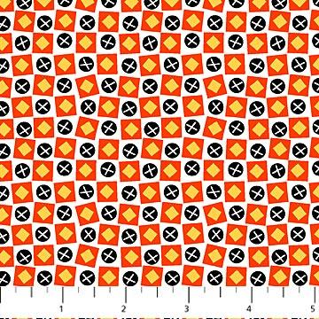 Trick Or Treat Wonky Check Orange - 10483 - 57 - Patrick Lose Fabrics - Nebraska Quilt Company - F07729