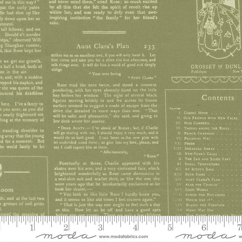 True Love Alcott Text and Words Fern Dark Green - 5263 14 - Moda Fabrics - Nebraska Quilt Company - F261445