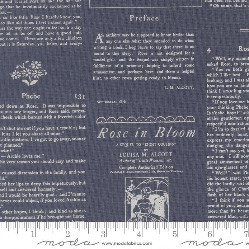 True Love Alcott Text and Words Twilight Dark Blue - 5263 13 - Moda Fabrics - Nebraska Quilt Company - F261443