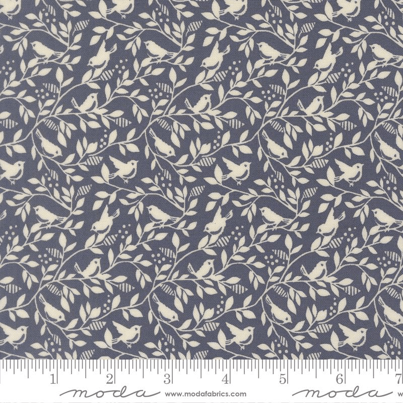 True Love Birds of a Feather Twilight Dark Blue - 5264 13 - Moda Fabrics - Nebraska Quilt Company - F261446