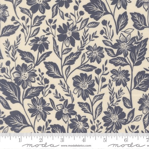 True Love Cream Dark Blue - 5260 21 - Moda Fabrics - Nebraska Quilt Company - F261408