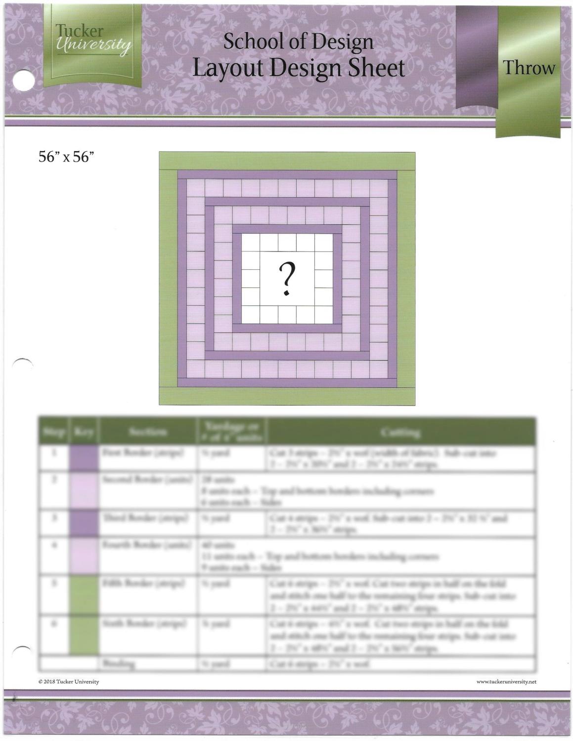 Tucker School of Design Layout Design Sheet Throw - Nebraska Quilt Company - PUB261447