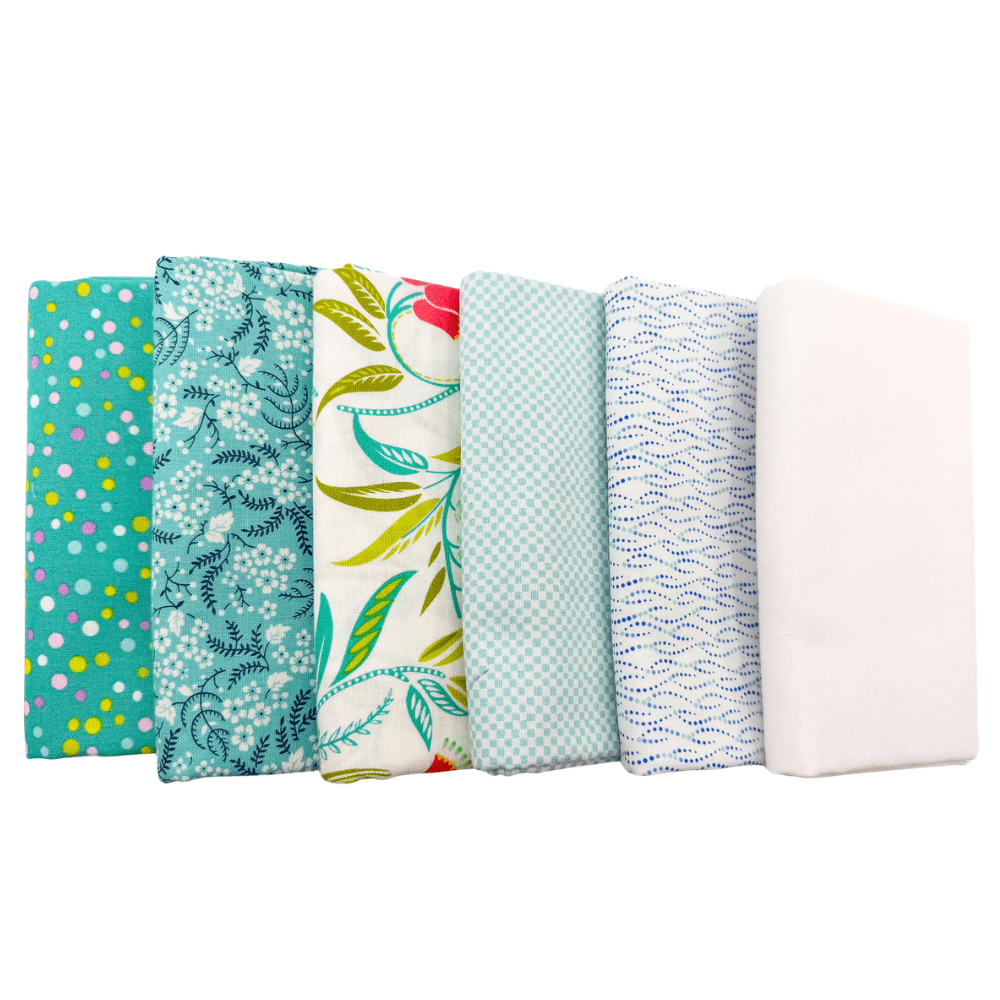 Turquoise Beauty Half Yard Bundle Multi 6 Pieces - Nebraska Quilt Company - F260761