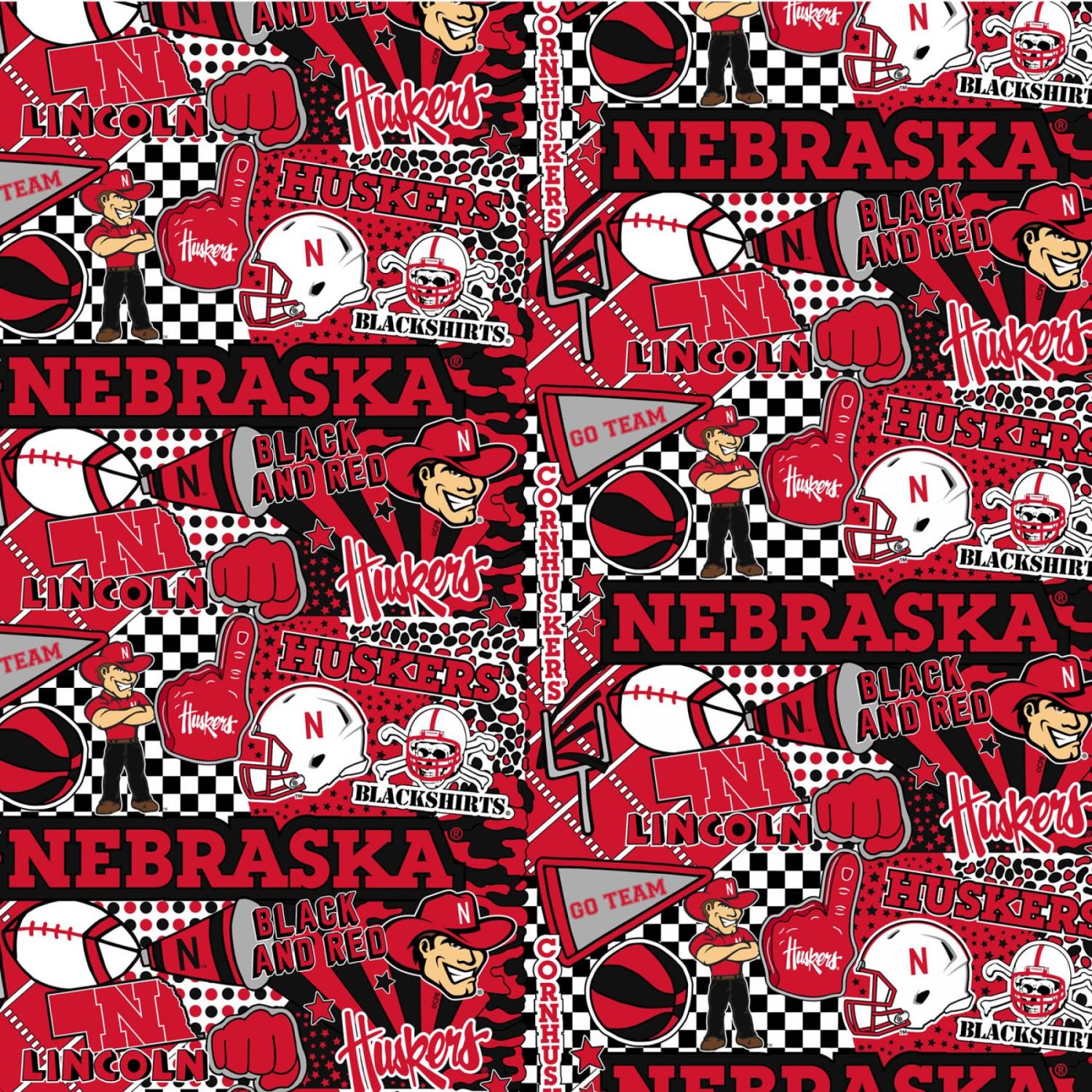 University of Nebraska Black and Red - NE1165 - Sykel Enterprises - Nebraska Quilt Company - F85840