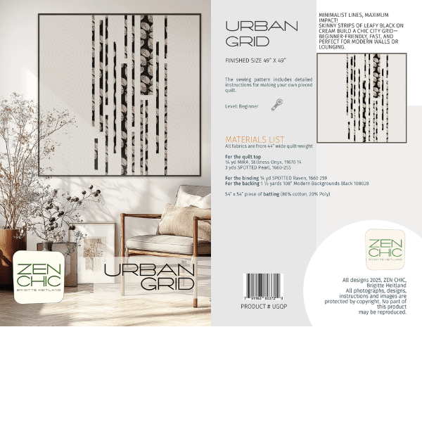 Urban Grid Quilt Pattern - Nebraska Quilt Company - PUB260354