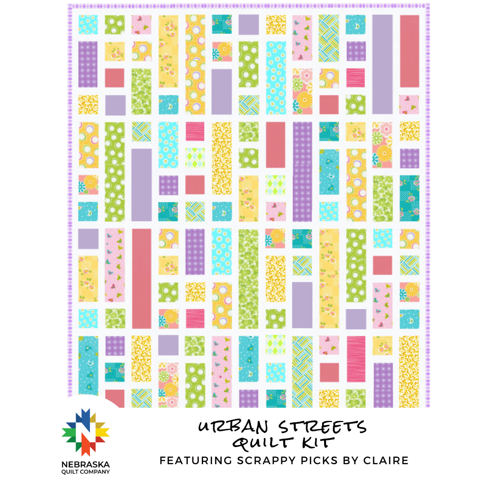 Urban Streets Quilt Kit featuring Scrappy Picks by Claire - Nebraska Quilt Company - Urban Streets Quilt Kit featuring Scrappy Picks by Claire