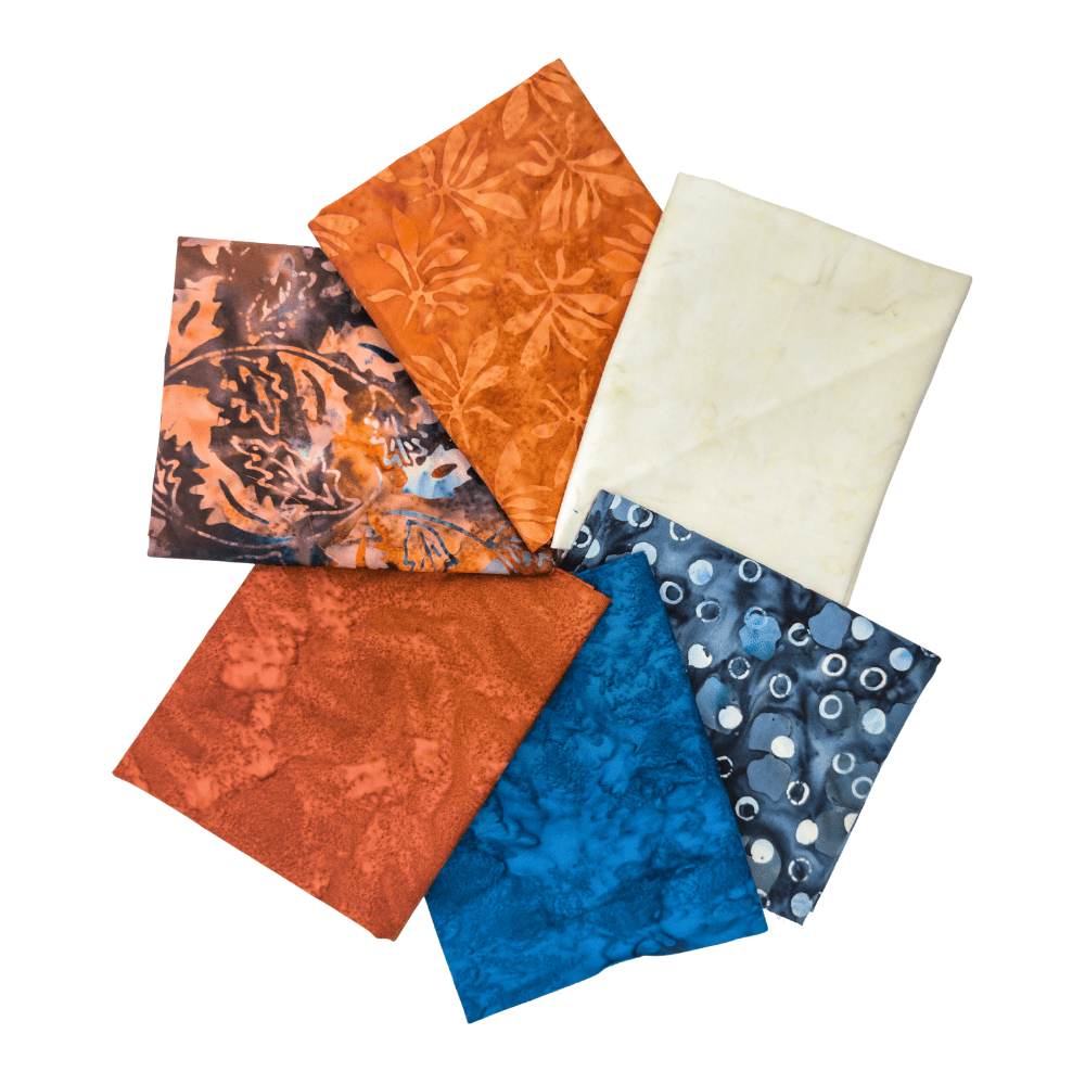 Various Batik Fat Quarter Bundle Rustic Multi 6 Pieces - Nebraska Quilt Company - PC261876