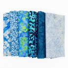 Various Batiks Half Yard Bundle Blues/Greys 6 Pieces - Nebraska Quilt Company - PC251284