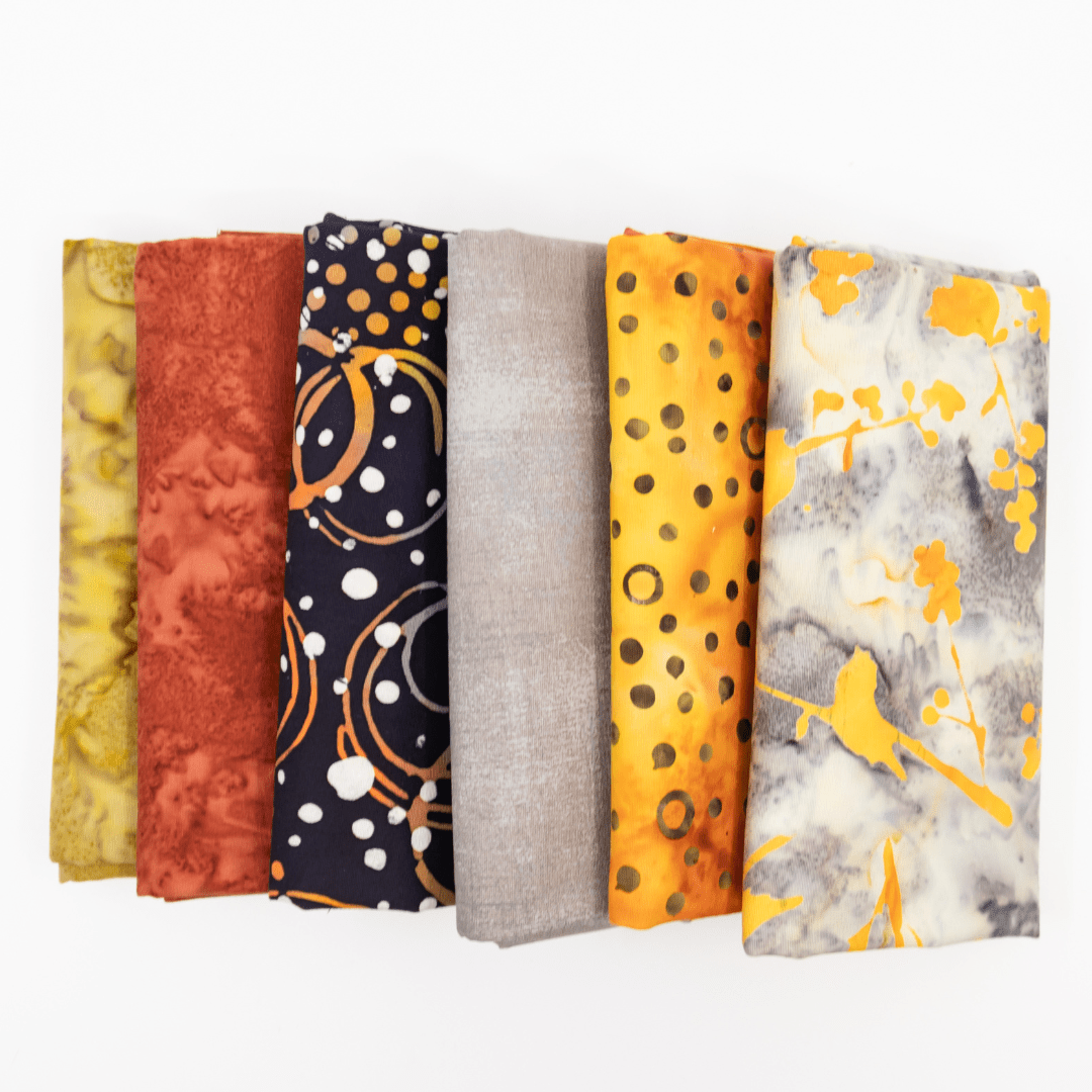 Various Batiks Half Yard Bundle Multi V.5 6 Pieces - Nebraska Quilt Company - Various Batiks Half Yard Bundle Multi V.5 6 Pieces