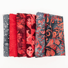 Various Batiks Half Yard Bundle Reds/Greys 6 Pieces - Nebraska Quilt Company - Various Batiks Half Yard Bundle Reds/Greys 6 Pieces