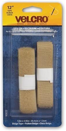 Velcro Brand Beige Sew On Tape 12" x 5/8" - Nebraska Quilt Company - N2401627