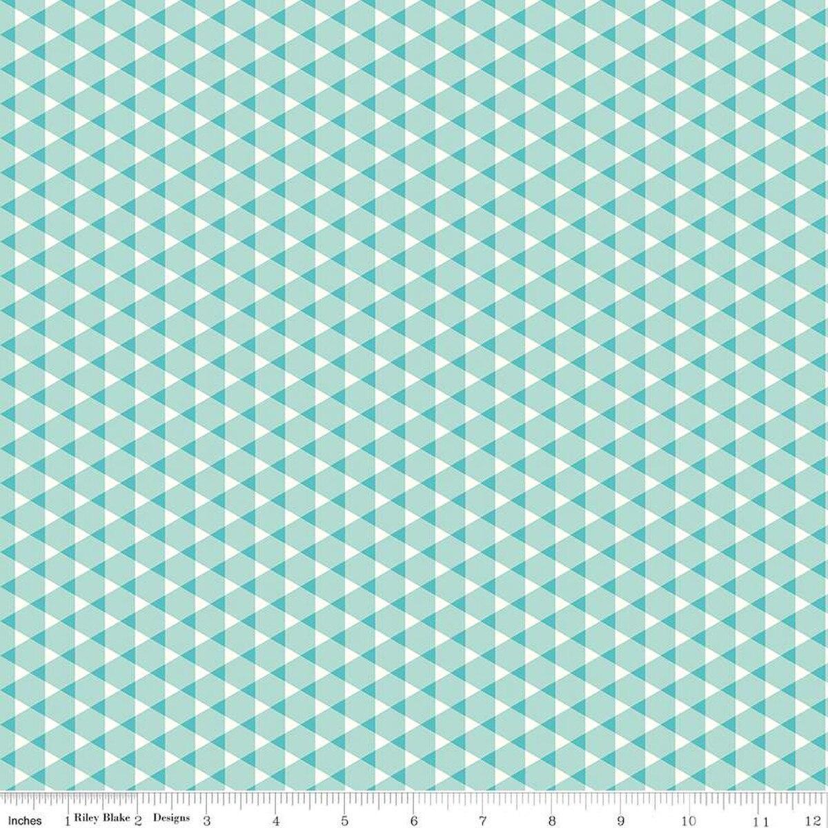 Vibrance Triangle Gingham Aqua Blue - C15956 - AQUA - Riley Blake Designs - Nebraska Quilt Company - Vibrance Triangle Gingham Aqua Blue - C15956 - AQUA - Riley Blake Designs