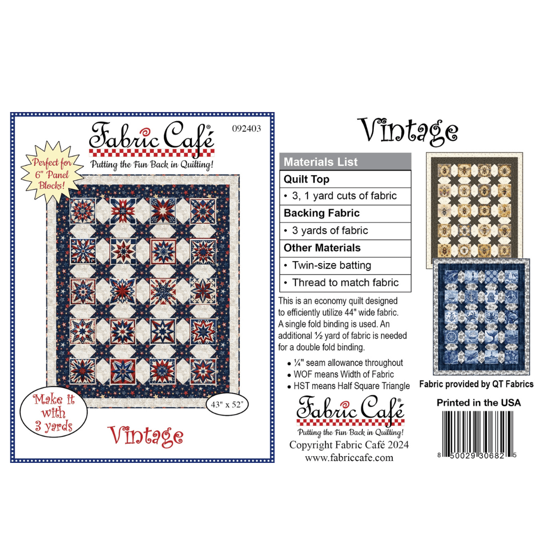 Vintage 3 - Yard Quilt Pattern - Nebraska Quilt Company - PUB2402583