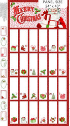 Vintage Christmas Advent Calendar Panel 24" x 43" - Nebraska Quilt Company - PAN2402219