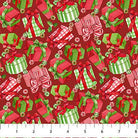 Vintage Christmas Present Toss Red - DP28166 - 26 - Northcott Fabrics - Nebraska Quilt Company - F2402223