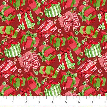 Vintage Christmas Present Toss Red - DP28166 - 26 - Northcott Fabrics - Nebraska Quilt Company - F2402223