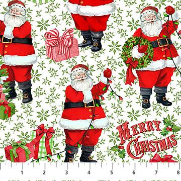 Vintage Christmas Santa Lights White & Green - DP28164 - 74 - Northcott Fabrics - Nebraska Quilt Company - F2402221