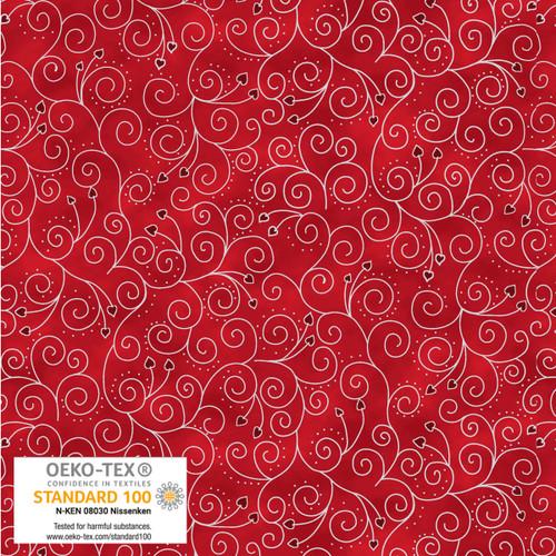 We Love Christmas Hearts Metallic Red - 4592M - 423 - Blank Quilting - Nebraska Quilt Company - F2403048