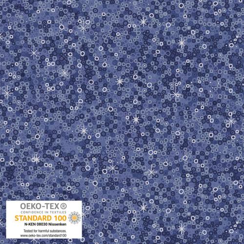 We Love Christmas Small Circles Metallic Blue - 4592M - 605 - Blank Quilting - Nebraska Quilt Company - F2403052