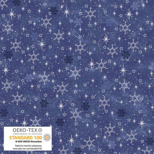 We Love Christmas Snowflakes Metallic Blue - 4592M - 603 - Blank Quilting - Nebraska Quilt Company - F2403041