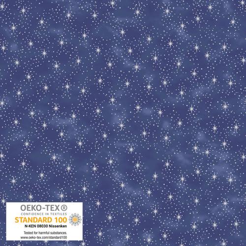 We Love Christmas Stars Metallic Blue - 4592M - 601 - Blank Quilting - Nebraska Quilt Company - F2403035