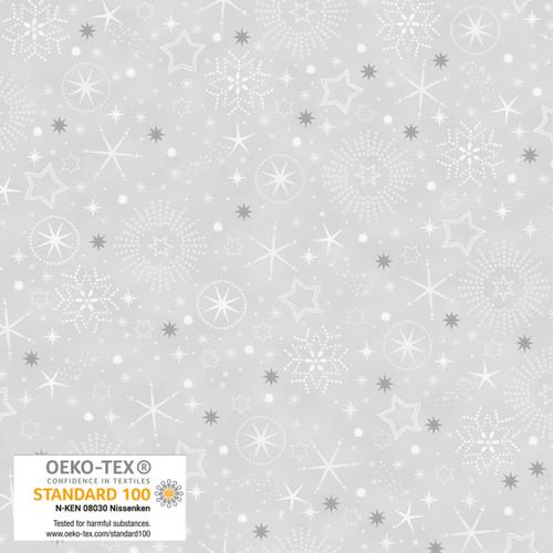 We Love Christmas Stars & Snowflakes Metallic Gray - 4592M - 902 - Blank Quilting - Nebraska Quilt Company - F2403051