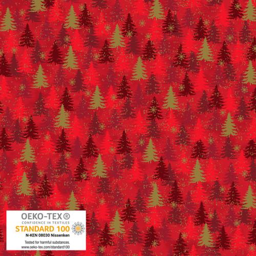 We Love Christmas Trees Metallic Red - 4592M - 410 - Blank Quilting - Nebraska Quilt Company - F2403040