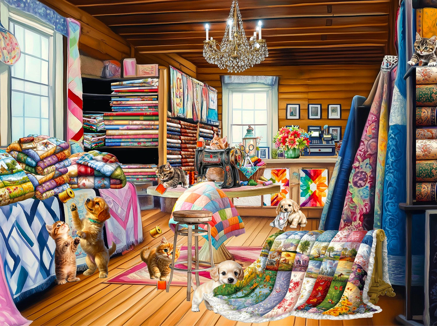 When Mama's Away Puzzle 1000 Pieces - Nebraska Quilt Company - PUB261807