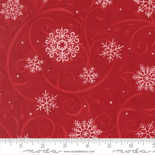 When Snow Falls Swirling Snowflakes Berry Red - 56172 14 - Moda Fabrics - Nebraska Quilt Company - F261739