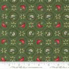 When Snow Falls Tiny Birds In Wreaths Evergreen - 56173 17 - Moda Fabrics - Nebraska Quilt Company - F261749