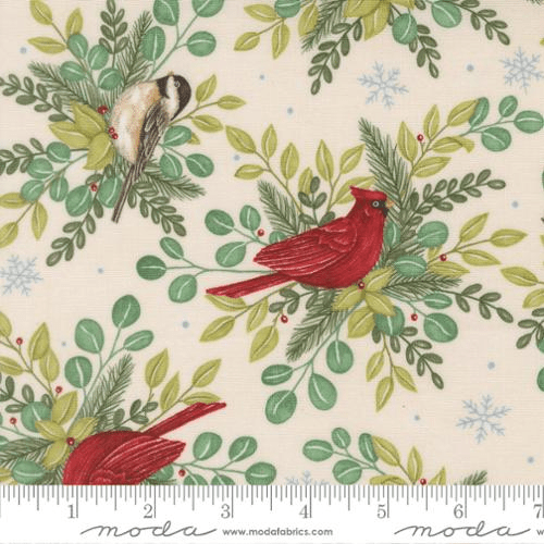 When Snow Falls Winter Birds Snowy White - 56170 11 - Moda Fabrics - Nebraska Quilt Company - F261729