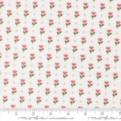 Wild Honey Bumbling Posies Small Floral Daisy White - 5252 11 - Moda Fabrics - Nebraska Quilt Company - F2501718