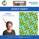 Windy Six-Pack Party - August 8 2026, 9 AM - 4 PM, Virtual - Nebraska Quilt Company - EVE261586