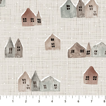 Winter Dreams Houses Taupe - 90842 - 14 - FIGO Fabrics - Nebraska Quilt Company - F07848
